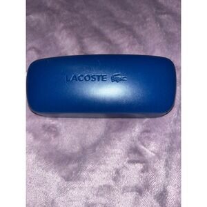Lacoste Eyeglasses Glasses‎ Case Hard Shell Clam Shell Blue